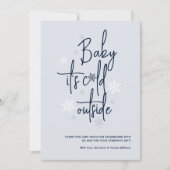 Minimalistische, moderne Winter Baby Boy Dusche Dankeskarte (Vorderseite)