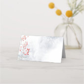 Minimalistische, moderne Winterschneebeeren Platzkarte (Vorderseite)