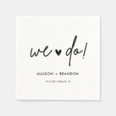 Minimalistische Moderne wir Hochzeit machen Serviette (Vorderseite)