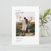 Minimalistische moderne Zwei-Foto-Happy-Holiday-Ca Einladung (Stehend Vorderseite)