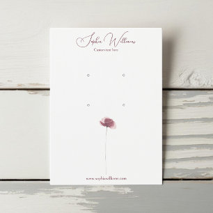 Minimalistische Mohn Doppel Studs Schmuckkarte