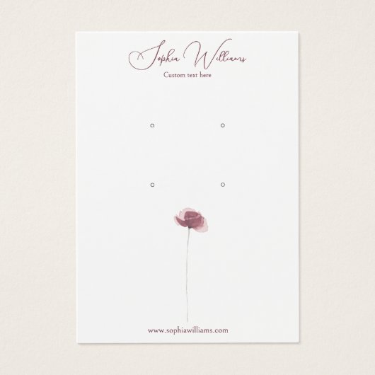 Minimalistische Mohn Doppel Studs Schmuckkarte (Vorderseite)