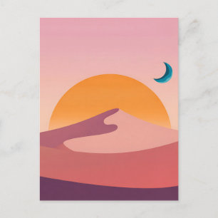 Minimalistische Mondlandschaft der Wüstenlandschaf Postkarte