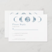 Minimalistische Mondphasen Celestial RSVP Card (Vorne/Hinten)