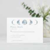 Minimalistische Mondphasen Celestial RSVP Card Karte (Stehend Vorderseite)
