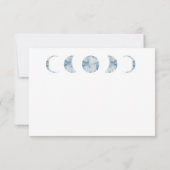 Minimalistische Mondphasen Celestial RSVP Card Karte (Rückseite)