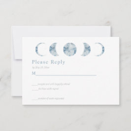 Minimalistische Mondphasen Celestial RSVP Card Karte