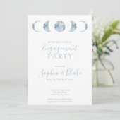 Minimalistische Mondphasen Celestie Engagement Par Einladung (Stehend Vorderseite)