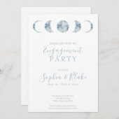 Minimalistische Mondphasen Celestie Engagement Par Einladung (Vorne/Hinten)