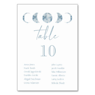 Minimalistische Mondphasen Celestie Hochzeit Tischnummer