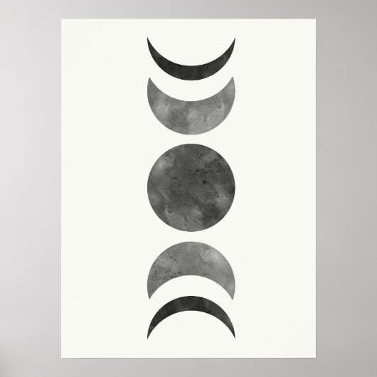 Minimalistische Mondphasen Poster (Vorne)