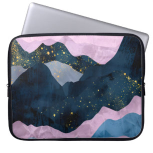 Minimalistische Mondsterne Himmelsbergtal Laptopschutzhülle
