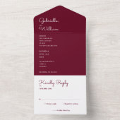 Minimalistische Mongram-Hochzeit All In One Einladung (Innen Boden)