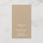 Minimalistische Mongram Kraft-Visitenkarte Visitenkarte (Rückseite)