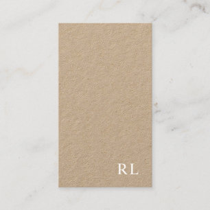 Minimalistische Mongram Kraft-Visitenkarte Visitenkarte