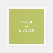 Minimalistische Mongram Limone Chartreuse Hochzeit Serviette (Vorderseite)