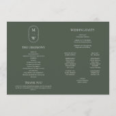 Minimalistische Mongram Moss Green Wedeline Programm (Rückseite)