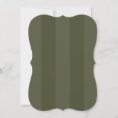 Minimalistische Mongram Striped Olive Green Weddin Einladung (Rückseite)