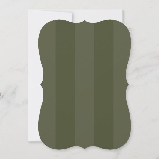 Minimalistische Mongram Striped Olive Green Weddin Einladung (Rückseite)