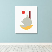 Minimalistische monochromatische Knoblauch/Lebensm Leinwanddruck (Insitu (Holzboden))