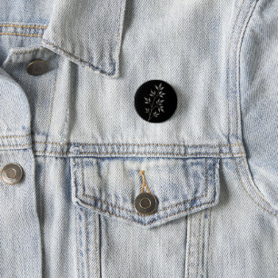 Minimalistische monochrome botanische Branch pic Button