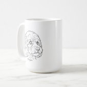 Minimalistische monochrome Cavapoo Cavoodle Linien Kaffeetasse (Vorderseite Links)