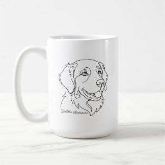 Minimalistische monochrome Golden-Retriever-Linien Kaffeetasse