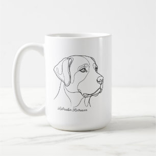 Minimalistische monochrome Labrador Retriever Lini Kaffeetasse