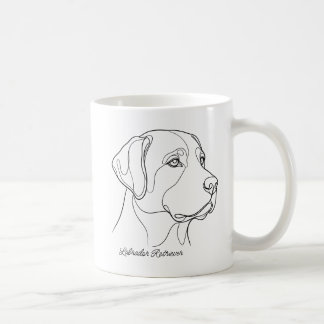 Minimalistische monochrome Labrador Retriever Lini Kaffeetasse