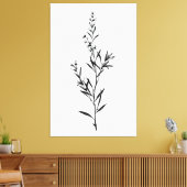 Minimalistische monochrome Rosemary Sprig Sketch Leinwanddruck (Insitu (Wohnzimmer))