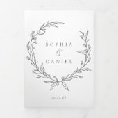 Minimalistische Monogram All-in-one Hochzeitseinla Dreifach Gefaltete Einladung (Cover)