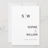 Minimalistische Monogram Ampersand Hochzeit Einladung (Vorderseite)