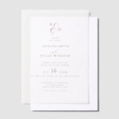 Minimalistische Monogram Ampersand Hochzeit Pergament Einladungen (Versetzt)