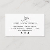 Minimalistische Monogram Black Social Media Icons Visitenkarte (Vorderseite)