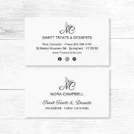 Minimalistische Monogram Black Social Media Icons Visitenkarte