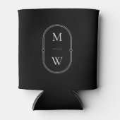 Minimalistische Monogram Black & White Wedding Dosenkühler (Vorderseite)