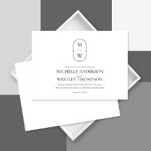 Minimalistische Monogram Black & White Wedding