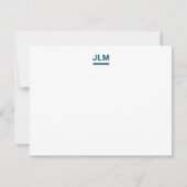Minimalistische Monogram Bold Navy Blue Typografie Mitteilungskarte (Vorderseite)