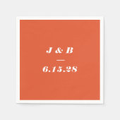 Minimalistische Monogram Burnt Orange Wedding Cust Serviette (Vorderseite)
