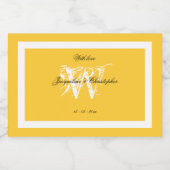 Minimalistische Monogram Chic Script Wedding Mini Alkoholflaschenetikett (Einzelnes Label)