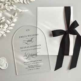 Minimalistische Monogram Classic Wedding Acryleinladungen