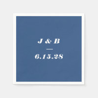 Minimalistische Monogram Cobalt Blue Wedding Custo