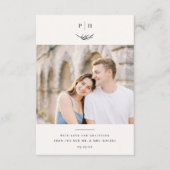 Minimalistische Monogram Elegant Foto Hochzeit Dankeskarte (Vorderseite)