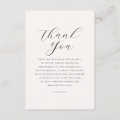 Minimalistische Monogram Elegant Foto Hochzeit Dankeskarte (Rückseite)