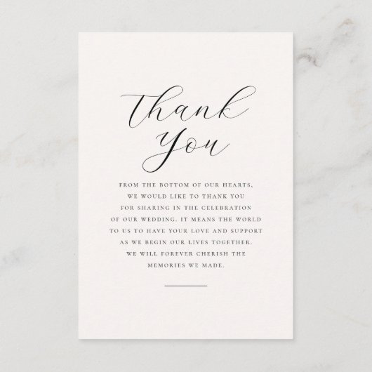 Minimalistische Monogram Elegant Foto Hochzeit Dankeskarte (Rückseite)