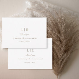 Minimalistische Monogram Elegant Wedding Dankeschö