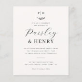 Minimalistische Monogram Elegante Budget Foto Hoch (Vorderseite)