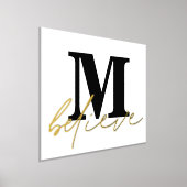 Minimalistische Monogram-Glaubensskripte Foliendrucke (Ablage )