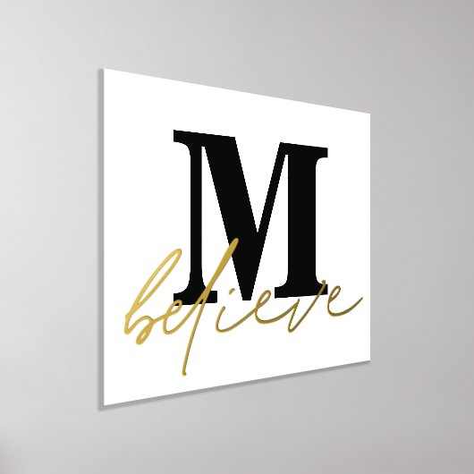 Minimalistische Monogram-Glaubensskripte Foliendrucke (Ablage )