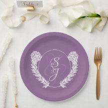 Minimalistische Monogram Lavender Lila Wedding